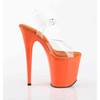 Pleaser - FLAMINGO808 Sandale à bride à la cheville, Pole dance chaussures - Transparent/Orange Product image